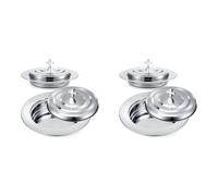 Xnuiasqe Lot de 2 sets pour la communion avec couvercle, assiettes à pain en acier inoxydable pour églises, plateau pour la première communion avec couvercle, église