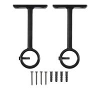 Xnuiasqe Lot de 2 supports de tringle à rideaux résistants pour tringle à rideaux de 2,5 cm, noir