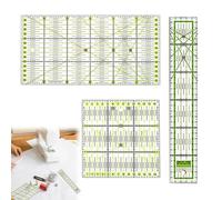 Xnuiasqe Lot de 3 Règles de Couture Transparentes, Règles de Quilting pour la Découpe de Tissu, Gabarits de Patchwork
