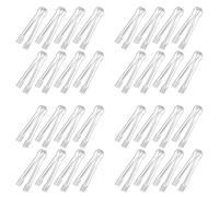 Xnuiasqe Lot de 32 pinces de service en plastique pour buffet, mini pinces à ustensiles de service, pinces à apéritifs, pinces de cuisine transparentes de 16 cm, petites pinces à glace