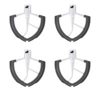 Xnuiasqe Lot de 4 batteurs à bord flexible pour batteur sur socle - Palette de mélange de pâte de 6 litres avec bords flexibles en silicone