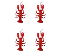 Xnuiasqe Lot de 4 grands homards artificiels pour décoration d'animaux marins 30,5 x 12,7 cm