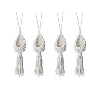 Xnuiasqe Lot de 4 suspensions en macramé bohème pour plantes Tillandsia - 10 cm
