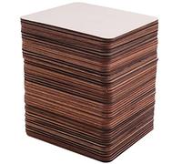 Xnuiasqe Lot de 50 carrés inachevés en bois, 4 x 4 pouces, pour sous-verres, pyrographie, peinture, écriture, décorations pour objets photographiques