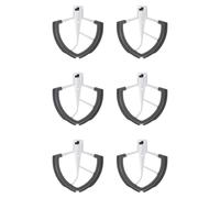 Xnuiasqe Lot de 6 batteurs à bord flexible pour batteur sur socle - Palette de mélange de pâte de 6 litres avec bords flexibles en silicone