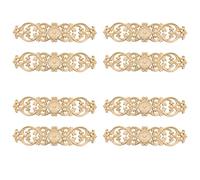 Xnuiasqe Lot de 8 autocollants sculptés sur bois - 40 cm x 10 cm - Motif fleur - Décoration de maison - Pour armoire, porte, lit