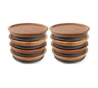Xnuiasqe Lot de 8 couvercles de bocaux en bois avec joint hermétique en silicone pour bocaux à ouverture régulière