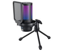 Xnuiasqe Microphone à Condensateur à Réduction de Bruit avec Support de Trépied Microphone de Streaming de Support Anti-Choc pour Ordinateurs Portables PC