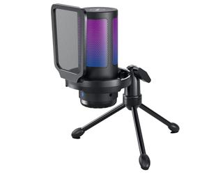 Xnuiasqe Microphone à Condensateur à Réduction de Bruit avec Support de Trépied Microphone de Streaming de Support Anti-Choc pour Ordinateurs Portables PC