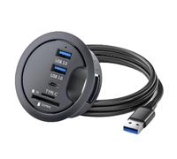 Xnuiasqe Montant de L'Organisateur de Bureau dans la Station D'Amarrage de Bureau USB Hub 3.0 avec Lecteur USB USB Adaptateur Multi USB 3.0