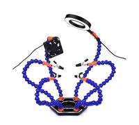 Xnuiasqe Outil D'Aide au Soudage Électronique avec Loupe 3X, Lampe de Poche LED, Ventilateur D'Extraction de Fumée par USB pour la Réparation de PCB et CI