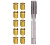 Xnuiasqe Outils de Réparation de Filetage de Bougie D'Allumage, Inserts Filetés M12x1,25 + Taraud M14x1,25 Outils de Réparation de Trou de Filetage de Bougie D'Allumage en Métal