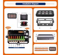 Xnuiasqe Panneau de Commutation à 8 Gangs Panneau de Commutation de Lumière LED RVB Multifonction Bascule/Momentané/Pulsé Commutateur de Commande Tactile Pod Box