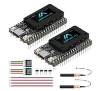 Xnuiasqe Panneau de Développement Heltec Lora 32 V4 Meshtastic Alimenté par Énergie Solaire 2 Pièces avec GPS -SX1262 Écran OLED 0,96 Pouce LoRaWAN 28dbm