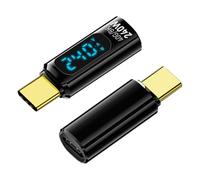 Xnuiasqe Paquet de 2 Adaptateurs de Type C avec Affichage Numérique, Tension de Support de Connecteur USB-C Mâle à PD 240 W, Affichage LED du Courant