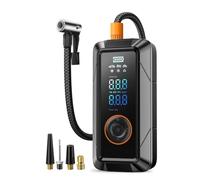 Xnuiasqe Pompe à Vélo avec Manomètre, Compresseur d'air Portable pour Pneus, Gonfleur sans 160 PSI pour Voitures, Vélos, Ballons.