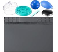 Xnuiasqe pour Accessoire de Maintenance de Horloger, Ensemble de Nettoyage de Montres 6 Pièces Comprenant Pâte de Nettoyage pour Montres, Tapis de Réparation, Outil de Pivot de Roue.