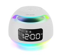 Xnuiasqe Radio-Réveil LED Portable RVB avec Récepteur Radio à Lumière Colorée, Haut-Parleur Bluetooth sans avec Double Alarme et Fonction Snooze, A
