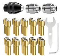 Xnuiasqe Remplacement des Collectes Set Keyless Chuck pour Perceuse 1/32-1/8 Pouces Sankles Sans Clé pour Rotatifs Accessoires de Broyeur Électrique