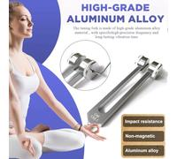 Xnuiasqe Set à Fourche de Réglage (4pcs) 128Hz, 136.1Hz 528Hz, 4096Hz avec des Bases de Silicone Reflex Hammers pour le Chakra pour Guérir la Thérapie Sonore