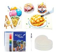 Xnuiasqe Set de Pinceaux DIY Papier de Peinture Magique Éponge de Sculpture 3D Peinture Texturée avec Stylos de Dessin Kit de Peinture Texturée Magique