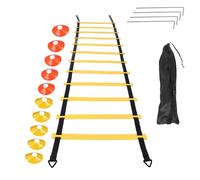 Xnuiasqe Sports Speed Agility Training Set de 12 cônes de disque 4 piquets en acier et échelle d'agilité pour football, basket-ball, rugby