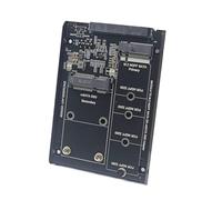 Xnuiasqe SSD Case Boîtier M2 + MSATA à SATA3.0 6 Go Adaptateur Riser Card Board avec prise en métal Prend en charge M.2 SSD MSATA