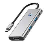 Xnuiasqe Station d'accueil 6-en-1 USB Type-C 3.2 10Gbps avec Bouton D'Extinction de L'Écran, Compatible 4K60Hz, PD100W.