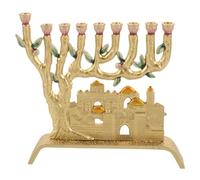 Xnuiasqe Support de Lumière de Hanukkah de Luxe à 9 Branches pour Décoration de Table de Fête Juive.