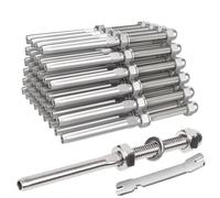 Xnuiasqe Terminal de Raccord D'Extrémité de Tension de Goujon Fileté de Sertissage Garde-Corps de Câble pour Garde-Corps de Câble de Pont 1/8 Pouces, pour Poteau en Bois/Métal 2 X 2 Pouces