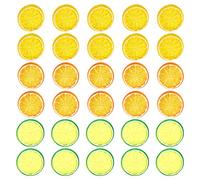 Xnuiasqe Tranches de citron artificielles, fruits artificiels, mini tranches de citron, modèle de faux fruits en plastique, décoration de fête de mariage