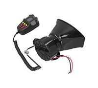 Xnukaw Sirène de Klaxon de Voiture, Système de Sonorisation à 7 Sons 120 | Ajustement Universel 12 V pour Camion RV Bateau, Microphone intégré pour Annonces PA, Construction en Métal ABS, Calibre