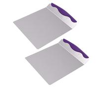 Xnukaw Spatule à Gâteau en Acier Inoxydable, 9,45 X 8,07 Po pour un | Poignée Violette, Outil de Tranchage en Acier renforcé, Résiste à la Flexion pour une Utilisation en Cuisine, le Transfert
