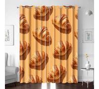 XNWYWE Rideau Occultants Thermique Isolant Anti Froid pour Salon, Pain Jaune Imprimés, Rideaux Opaque avec Oeillet pour Chambre Enfant bébé, Moderne Rideaux De Fenêtre 336x229cm (LxH)