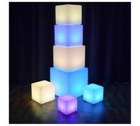 XNXYSMKJ Chaise Cube LED - Tabouret Lumineux Rechargeable avec télécommande, mobilier étanche pour Jardin, terrasse, Bar et Bord de Piscine, luminaires Cubes Polyvalents (80cm)