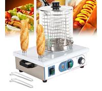 XNXYSMKJ Cuiseur de Hot-Dogs et Chauffe-Pain, Gril Électrique à Saucisses, Cuiseur à Vapeur avec 2 Barres en Aluminium Chauffantes, Chauffe-Pain et Chauffe-Saucisses pour Usage Commercial