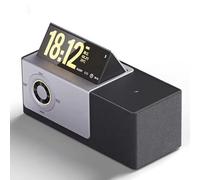 XNXYSMKJ Enceinte Bluetooth avec diaphragme de Basses, Affichage des Paroles, Chargement sans Fil, Horloge de Bureau, éclairage d;Ambiance 1800K pour la Maison et l;extérieur (A)