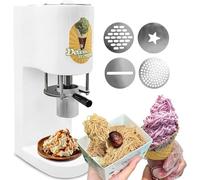 XNXYSMKJ Machine à Glace en Forme de Nouilles, Machine à Glace en Forme de Nouilles, Machine à Dessert à l;Italienne avec 4 moules interchangeables, Presse électrique en Acier Inoxydable (B)