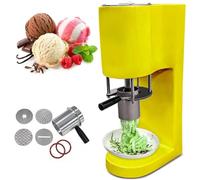 XNXYSMKJ Machine à Glace en Forme de Nouilles, Machine à Glace en Forme de Nouilles, Machine à Dessert à l;Italienne avec 4 moules interchangeables, Presse électrique en Acier Inoxydable (C)