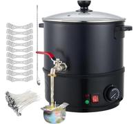 XNXYSMKJ Matériel de Fonte de Cire pour Bougies - Cuve antiadhésive (Cire de soja et Bases de Savon) avec Bec verseur pour Un écoulement Facile, équipée d'une vanne de vidange nickelée. (20L)
