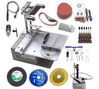 XNXYSMKJ Scie à Table Mini sans poussière, Ponceuse électrique à Bande affûteuse de Bord, Vitesse du Moteur de 5000-10000 TR/Min, Serrage de 1,5 à 10 mm, Machine de meulage de Jade Manuelle de Bureau