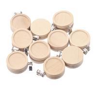 XNXYZABCE Bases pour pendentifs destinées à la Fabrication d Plateaux à Pendentif Base de Cabochon en Bois, for la Fabrication Bijoux avec Boucle Acier, 60 pièces 20-40mm(Fit 25mm)
