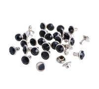 XNXYZABCE Rivets en Strass Transparents, 100 Rivets Strass Cristal AB 6-8 mm, 19 Couleurs(Black,8MM)
