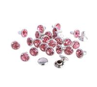 XNXYZABCE Rivets en Strass Transparents, 100 Rivets Strass Cristal AB 6-8 mm, 19 Couleurs(Light Pink,8MM)