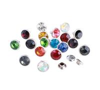 XNXYZABCE Rivets en Strass Transparents, 100 Rivets Strass Cristal AB 6-8 mm, 19 Couleurs(Mix-Color,6MM)