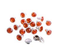 XNXYZABCE Rivets en Strass Transparents, 100 Rivets Strass Cristal AB 6-8 mm, 19 Couleurs(Orange,6MM)