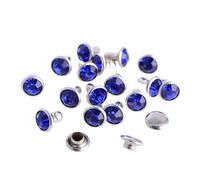 XNXYZABCE Rivets en Strass Transparents, 100 Rivets Strass Cristal AB 6-8 mm, 19 Couleurs(Sapphire,8MM)