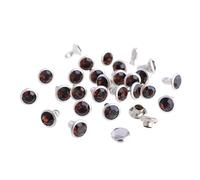 XNXYZABCE Rivets en Strass Transparents, 100 Rivets Strass Cristal AB 6-8 mm, 19 Couleurs(Smoked Topaz,8MM)