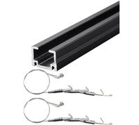 XNXYZABCE Système d'accrochage Clip-Rail Gallery, Système de suspension tableaux avec câbles métalliques et supports for photos, noir blanc, 0,5 m-3 m(Black,9.8'/300cm Cable)