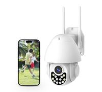 XNY 1080P 360° Caméra Surveillance WiFi Extérieure, PTZ Caméra Étanche IP66, TUYA Smart Life Caméra, Vision Nocturne Couleur, Audio Bidirectionnel, Suivi de Mouvement, Carte TF 32GB